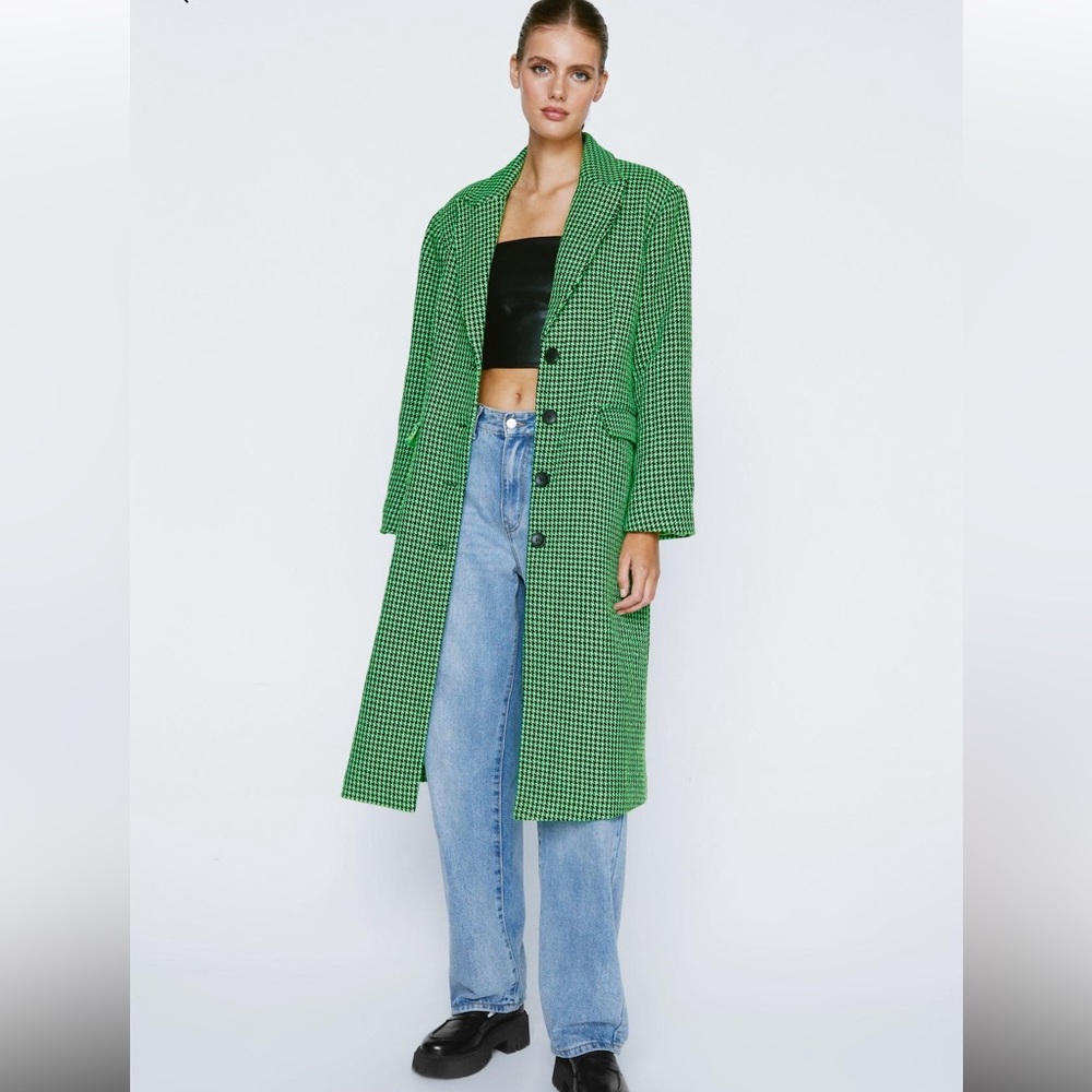 NWT Nasty Gal Houndstooth Coat